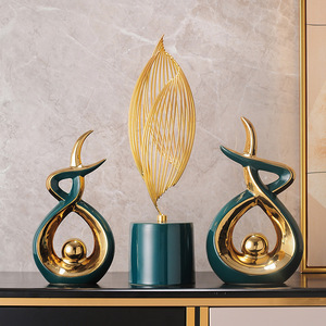 Escultura Metálica Abstracta Moderna de Lujo, Estatuas Decorativas para el Hogar, Adorno para Sala de Estar, Mueble para TV, Vinoteca, Entrada - Product Image 4