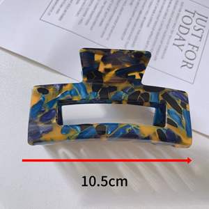 Заколка для волос Qianjin с логотипом на заказ, полая прямоугольная, ацетатная, в Корейском стиле, в стиле акулы, 10,5 см - Product Image 3