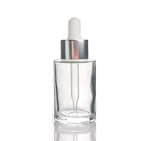 30ml Huile Essentielle Sérum Épaule Plate Givré Transparent Ambre Emballage Cosmétique Flacon compte-gouttes en verre