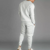 JL0105E Ensemble de sweat-shirt à col rond en coton éponge française personnalisé de gros Survêtement de jogging pour hommes avec impression bouffante