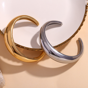 ITA Dreamshow Brazaletes de Acero Inoxidable, Joyería de Diseño Grueso y Llamativo, Joyería de Acero Inoxidable Chapada en Oro de 18k - Product Image 3