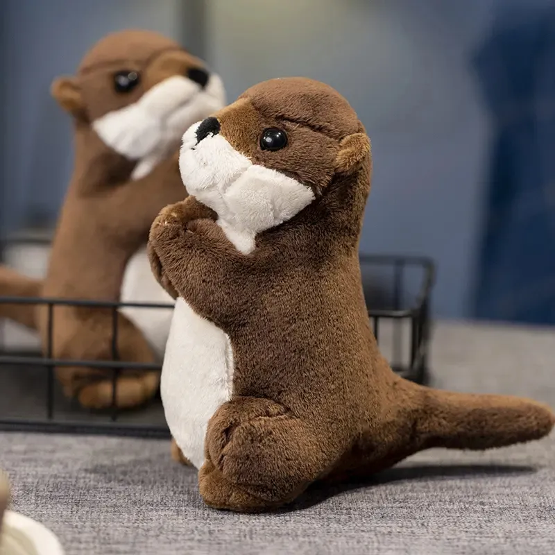 도매 사용자 정의 시뮬레이션 야생 수달 동물 봉제 완구 바다 수달 인형 장식품 어린이를위한 선물