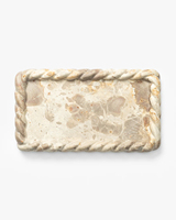 SAIDKOCC Plateaux de rangement spacieux en pierre de marbre beige naturel, avec bordure torsadée, personnalisables, pour la décoration intérieure
