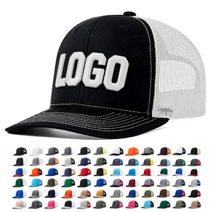 Casquettes de sport unisexes en coton 100% avec logo brodé 2D 3D personnalisé, 6 panneaux, maille 112, style trucker, casquette de baseball snapback - Product Image 1