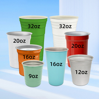 Vaso Personalizado de Aluminio Plateado para Café Helado, Espresso, Bebidas Frías, con Fondo Redondo, de 9oz, 16oz y 20oz