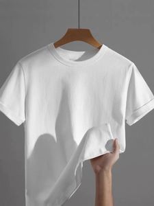 เสื้อยืดคอตตอนพีมาออร์แกนิค 100% หนานุ่มสำหรับผู้ชาย แบบเรียบๆ สำหรับสกรีนลาย คอหนา ทรงโอเวอร์ไซส์ ผ้าคอตตอนพีมาถัก - Product Image 5