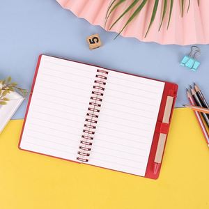 Promotional Eco Friendly Kraft Paper Notebook Recycle Pen A6 Spiral Notebooks Custom With Sticky Note - Product Image 5