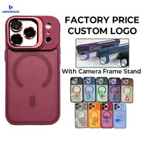Pour iPhone 11 12 13 14 15 Plus 16 17 Air 18 Pro Max, support d'appareil photo, coque de téléphone portable magnétique transparente mate avec charge sans fil