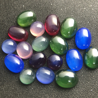 Saphir étoilé ovale rond plat transparent, cabochon en corindon synthétique, saphir étoilé de couleur rubis blanc, rose, bleu, vert, pierre précieuse