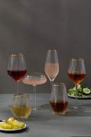 Verre à Martini moderne et écologique sans plomb Texture en forme de vague Bordure dorée personnalisée pour les cocktails de fête et de mariage Verres à Cocktail