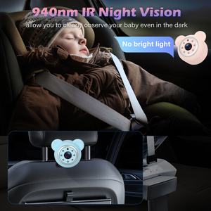Cámara de coche dual para 2 niños-Monitor de bebé HD 6,86 P de 1080 "con visión nocturna Monitoreo de seguridad en tiempo <span class=keywords><strong>real</strong></span> giratorio de 360 ° - Product Image 5