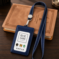 Porte-badge d'identification multifonction en cuir PU avec cordon, étiquette nominative pour bagages de voyage, idéal pour les déplacements professionnels
