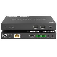 Extensor HDMI 4K USB 2.0 sobre LAN HDBaseT PoC, Cable Único CAT5e/CAT6A/CAT7, Hasta 100 m