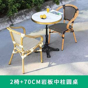 Chaise de salle à manger en rotin tressé durable pour l'extérieur, avec fauteuil de style bambou, pour villa, hôtel, café - Product Image 3