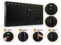 Lemari Penyimpanan Klub Biliar Smart Cue Locker dengan Kunci Kode Induksi, Tipe Lantai, 12 Pintu