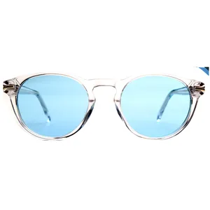 Gafas de sol redondas de acetato antiluz azul Unisex, montura transparente para hombres, personalización de gama alta de lujo para mujeres