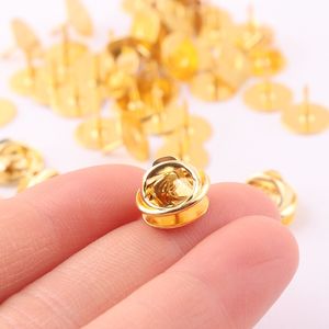 卸売 ゴールド ブラス バタフライ クラッチピン バック（爪付き） ラペルバッジ用 - Product Image 4