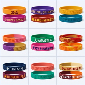 <span class=keywords><strong>Pulsera</strong></span> <span class=keywords><strong>de</strong></span> Silicona con Símbolo Hindú Om Impreso, Color Personalizado, Regalo para el Festival Diwali, Ecológica, al por Mayor para Eventos Benéficos <span class=keywords><strong>de</strong></span> Templos - Product Image 1