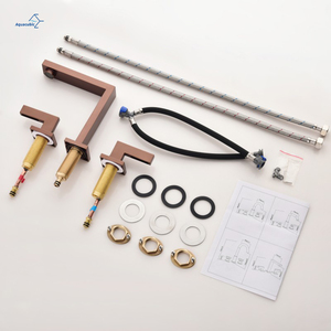 Chất lượng cao cupc cấp giấy chứng nhận 3 lỗ Brushed Nickel phòng tắm dack mounted Cartridge gốm Brass lưu vực vòi nước - Product Image 6