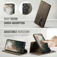 Funda Cartera CaseMe de Cuero PU con Carga Inalámbrica y Protección RFID para S25/S24/S23 con Tarjetero Extraíble