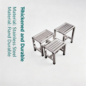 Tabouret <span class=keywords><strong>bas</strong></span> multifonctionnel en acier inoxydable, imperméable, souple et épaissi, pour salle de bain, cuisine, préparation culinaire et atelier - Product Image 2