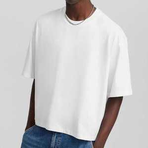Fabricant 250 300 GSM Blank Boxy Tee T Shirt Drop Shoulder Boxy Fit Crop TShirt Oversized Heavyweight 100% Cotton T-Shirt Men - Product Image 2