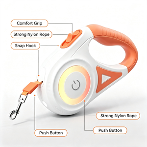 <span class=keywords><strong>Laisse</strong></span> <span class=keywords><strong>Rétractable</strong></span> pour Chien de 5 Mètres avec Lampe Torche LED, <span class=keywords><strong>Laisse</strong></span> Automatique pour Petits et Moyens Chiens, Design Simple et Moderne en ABS, Idéale pour l'Extérieur - Product Image 6