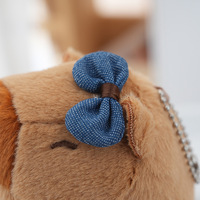 Porte-clés en peluche Capybara mignon et unique pour couple, en denim, dessin animé, mini animal en peluche doux, jouet Kawaii, pendentif Capibara, breloque de sac