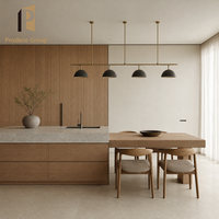 Meubles d'îlot de cuisine modernes sur mesure avec comptoirs en stratifié/résine pour projet de construction de maison complète