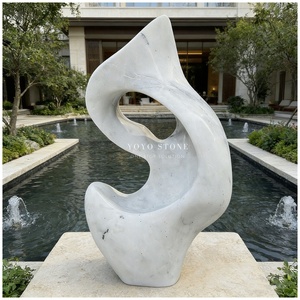 <span class=keywords><strong>Escultura</strong></span> Abstracta de Mármol Blanco Natural de Lujo, Estatua de Arte en <span class=keywords><strong>Piedra</strong></span> Contemporánea Hecha a Mano para Vestíbulo de Hotel, Villa y Decoración del Hogar - Product Image 5