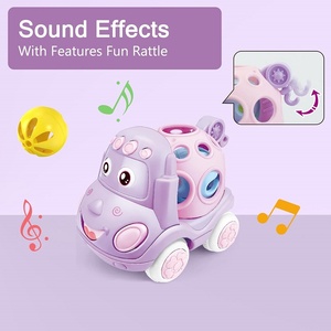 Coche de juguete para bebé, coches de rollo de sonajero para niños pequeños de 1 a 3 coches Press and Go, camión alimentado por fricción, sonajeros suaves para bebés y niñas, regalo de cumpleaños - Product Image 3