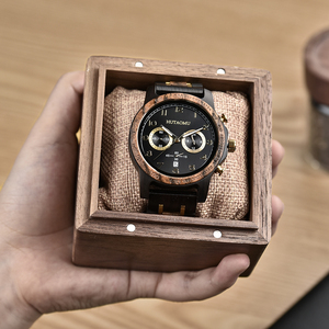 Wholesale Luxury <b>Mens</b> Quartz Wood <b>Watch</b> <b>Black</b> Wood Fashion with Waterproof Gold Stainless Steel Low MOQ - Product Image 6