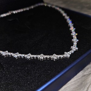 Chaîne <span class=keywords><strong>tennis</strong></span> en argent 925 plaqué or 18 carats avec diamants glacés <span class=keywords><strong>et</strong></span> moissanite, vente en gros, 4 mm - Product Image 3