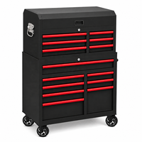 Armoire à outils roulante en acier robuste avec serrure à clé, capacité de charge élevée, rangement portable pour garages et mécaniciens