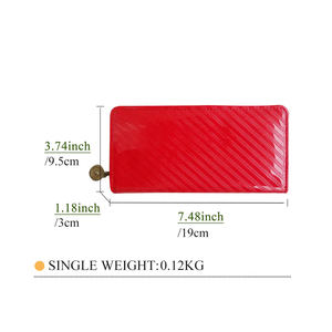 Portefeuille de luxe pour femme, en cuir PU rouge, avec fermeture éclair, pochette pour <span class=keywords><strong>carte</strong></span>-cadeau, idéal pour les promotions - Product Image 2