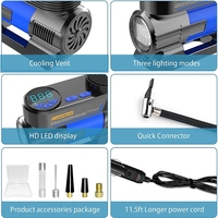 Compresseur d'air portable pour gonflage de pneus / Compresseur d'air de voiture 12v / Mini pompe à air électrique pour vélo et ballon