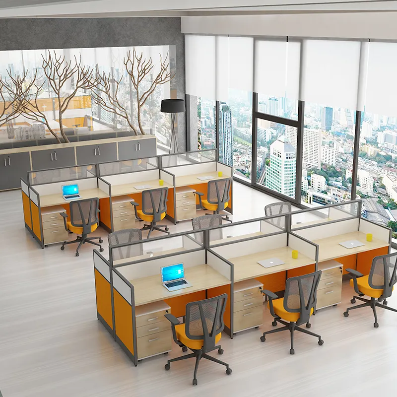 Estação de trabalho para funcionários de escritório, moderno, com cubículo modular, mesa de trabalho para escritório, 3 4 5 pessoas, à prova de som