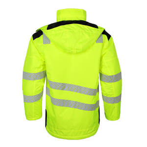 Veste de travail jaune fluorescente avec bandes réfléchissantes pour atelier, usage extérieur, manteau d'hiver rembourré en coton - Product Image 5