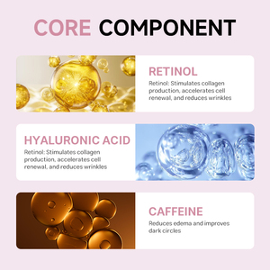Crema <span class=keywords><strong>Contorno</strong></span> <span class=keywords><strong>de</strong></span> <span class=keywords><strong>Ojos</strong></span> Antiarrugas <span class=keywords><strong>de</strong></span> Marca Privada OEM con Retinol y Ácido Hialurónico, Masajeador Vibrador para una Hidratación Profunda y Reafirmante - Product Image 5