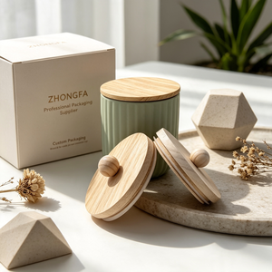 Tapa de madera de fresno personalizada con bajo MOQ, con corcho y sello de silicona para frascos de vidrio de 100 ml para velas, con grabado láser o impresión de logotipo. - Product Image 6