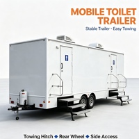Toilettes mobiles de luxe modernes en conteneur, remorque de salle de bain portable avec design durable et écologique pour usage extérieur