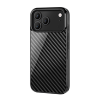 Vente en gros de coque de téléphone en fibre de carbone noire brillante de luxe pour iPhone 16 16 Plus 16 Pro Max 17 Air