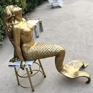 Statue de sirène en bronze grandeur nature sur mesure Sculpture extérieure Figure occidentale Statue de dame <span class=keywords><strong>nue</strong></span> sexy Sculpture de sirène <span class=keywords><strong>nue</strong></span> - Product Image 5