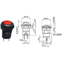 Interrupteurs à bouton-poussoir auto-bloquants/momentanés DS228 12mm interrupteur à bouton-poussoir rond en plastique
