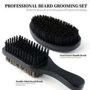 Bán Buôn 2Pcs Lợn Rừng Lông Bàn Chải Tròn Tự Nhiên Đôi Bên Râu Bàn Chải Cho Nam Giới - Product Image 6