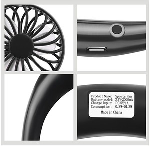 Bureau De <span class=keywords><strong>Voyage</strong></span> Extérieur Portable USB Rechargeable Table <span class=keywords><strong>tour</strong></span> de <span class=keywords><strong>Cou</strong></span> Sport Mini Ventilateur Portatif - Product Image 4