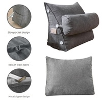 Coussin de lecture triangulaire, cale de soutien corporel, rembourré en polyester, lavable, tricoté, pour lit, canapé, allaitement