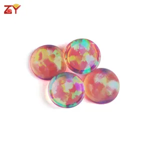 Wuzhou Edelstein synthetischer roter Gelee-Opal OP512 Transparenter runder Cabochon-Opal