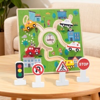 Jeu d'association des chiffres en bois avec piste de marche, jouet d'apprentissage Montessori pour tout-petits, vente en gros