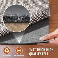 Tapis de sol extra épais non adhésif en tissu non tissé polyester moderne, coussin antidérapant pour sols durs
